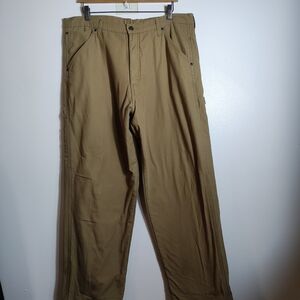 Vintage Wrangler Authentic Men's Lined Carpenter Work Pants Brown 36x32
